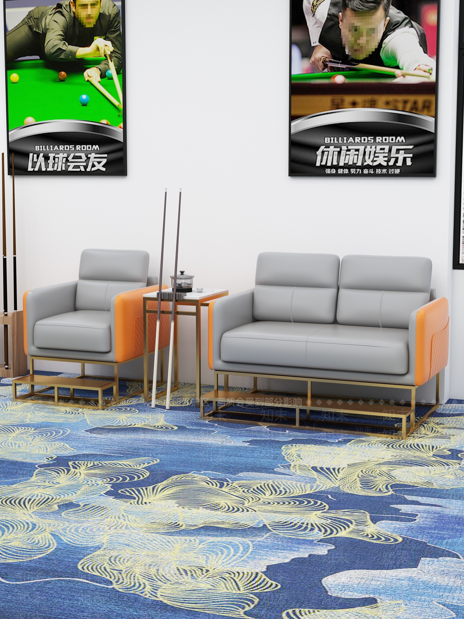 现代台球室3D模型下载【ID:1134809933】