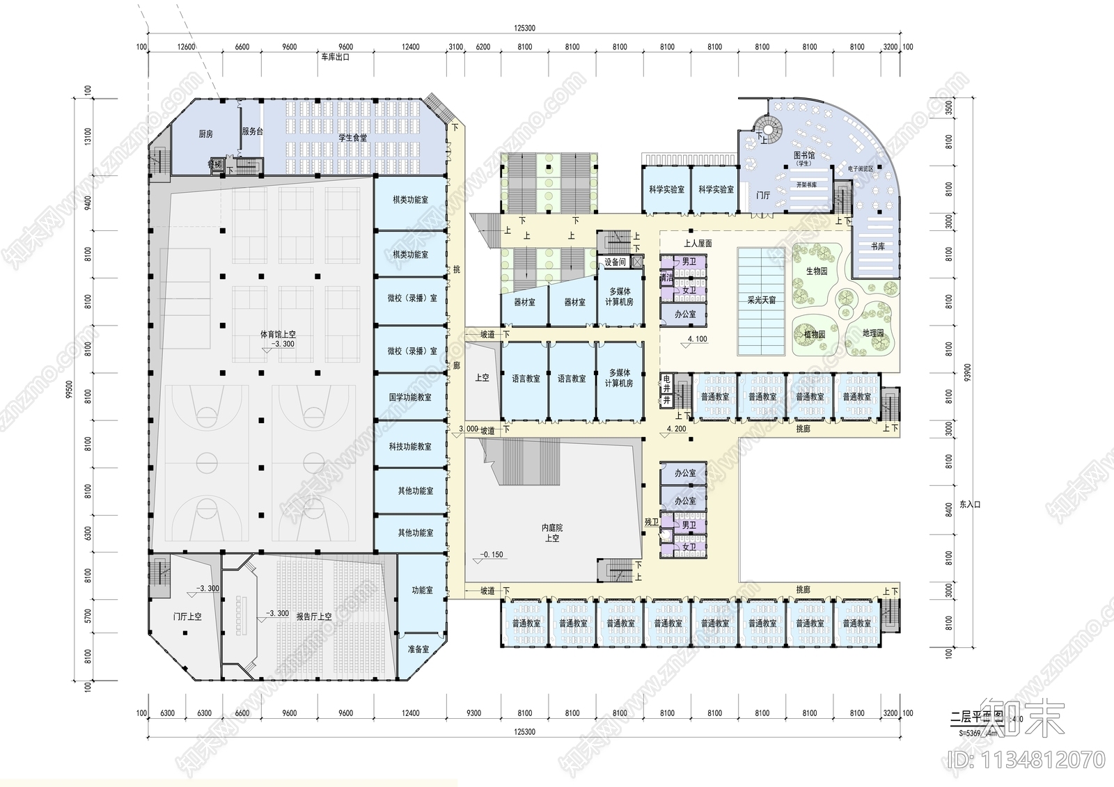 坪山新区正山甲小学建筑效果图cad施工图下载【ID:1134812070】