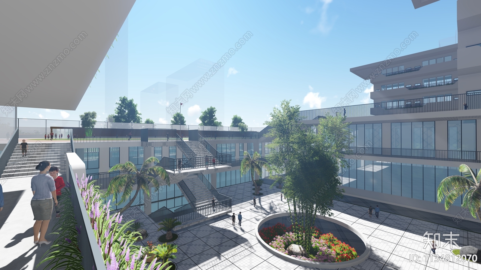 坪山新区正山甲小学建筑效果图cad施工图下载【ID:1134812070】