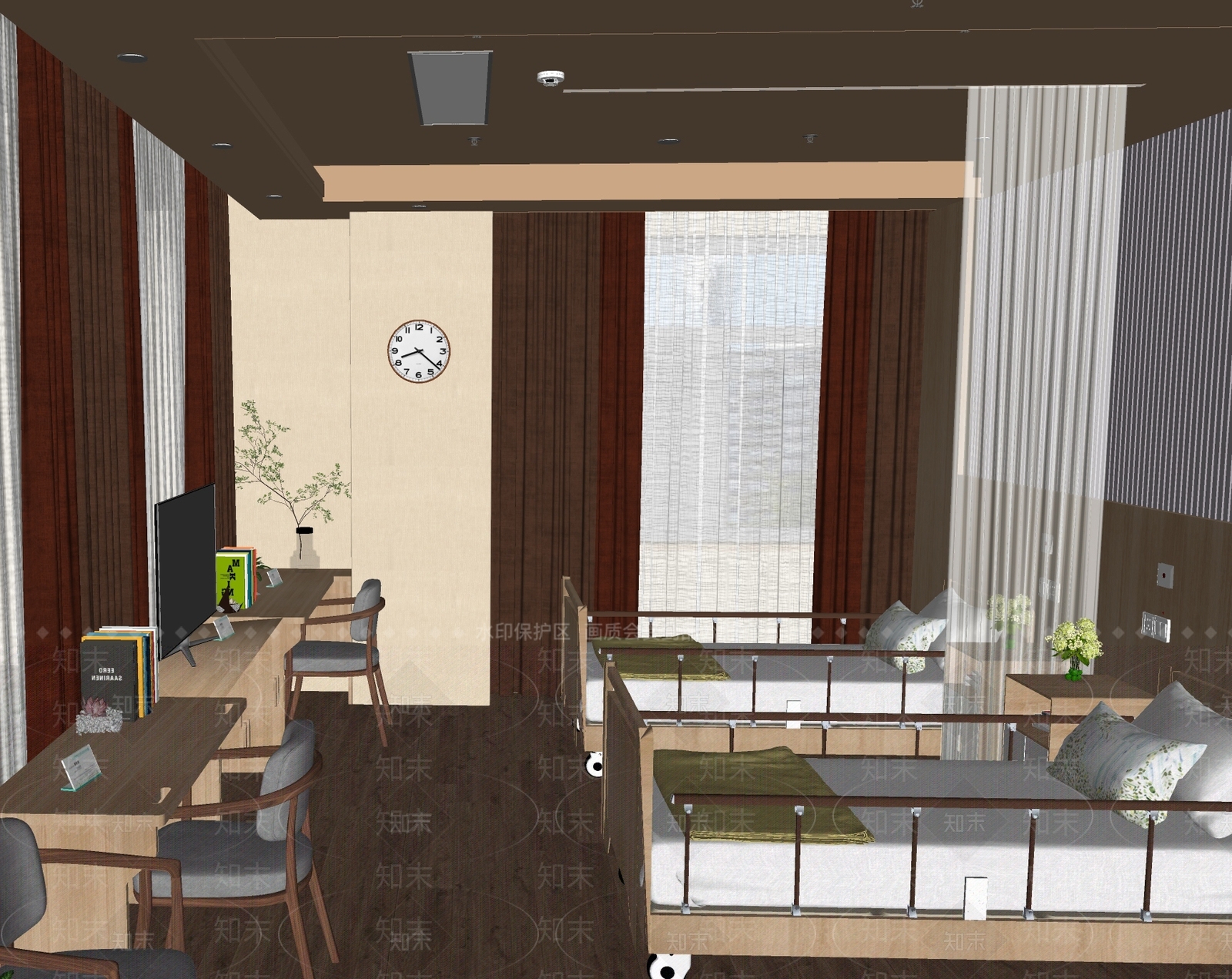 现代养老院SU模型下载【ID:1134812814】