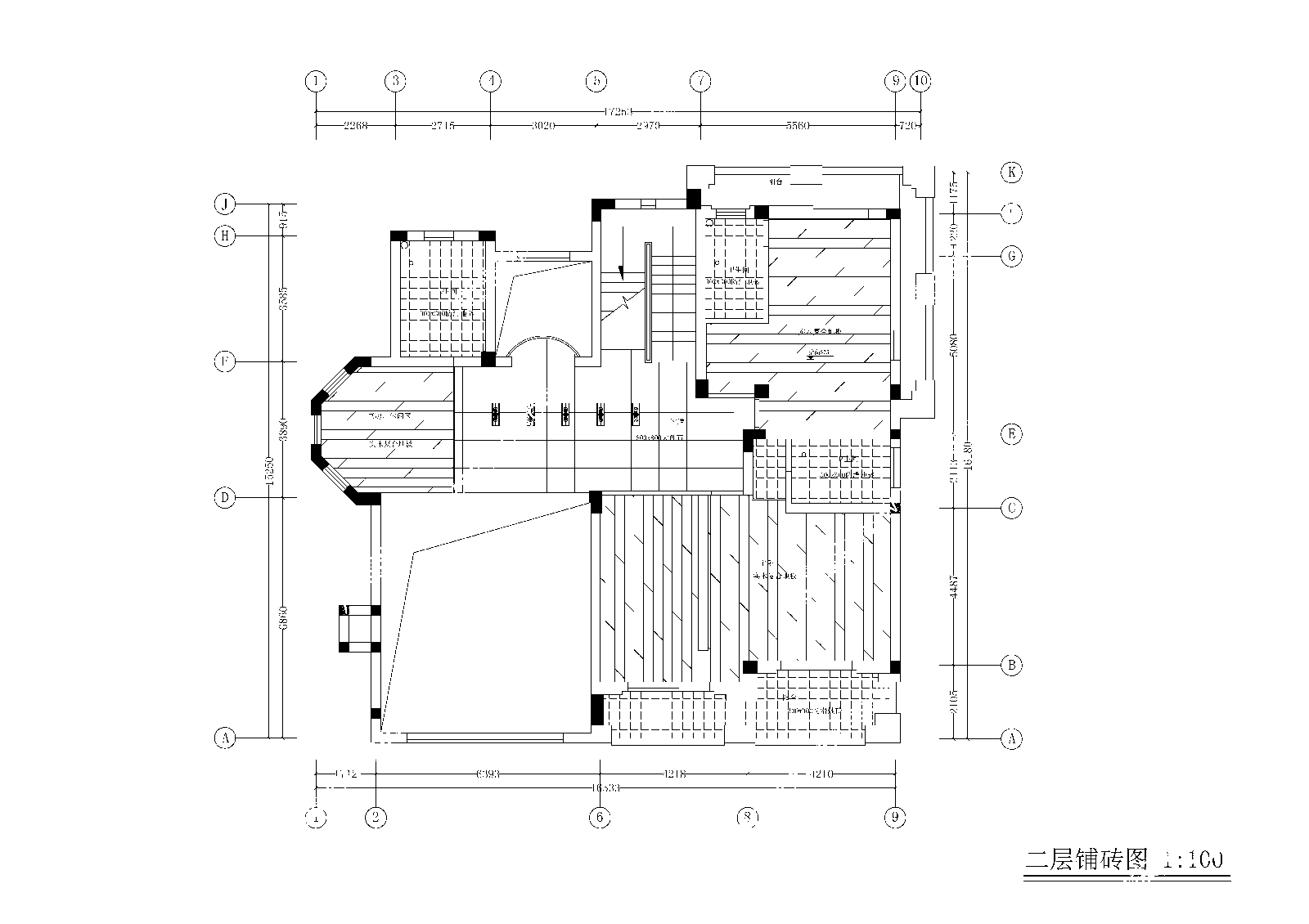 三层别墅室内cad施工图下载【ID:1134814892】