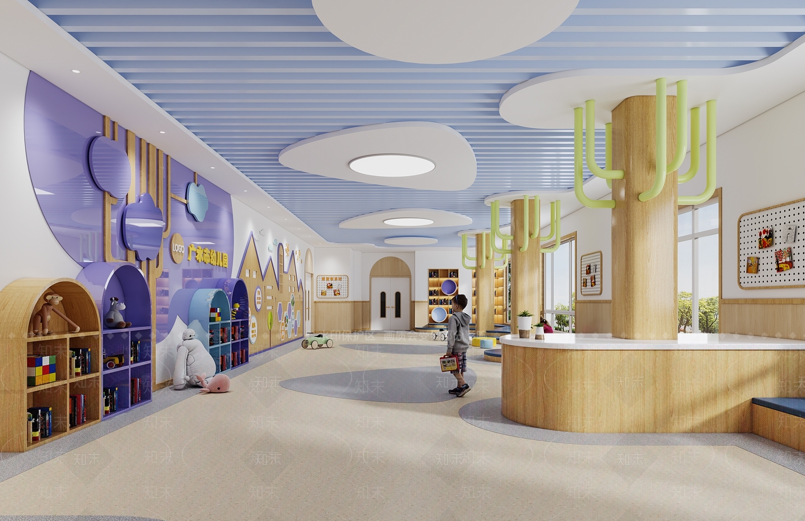 现代幼儿园大厅3D模型下载【ID:1134815529】
