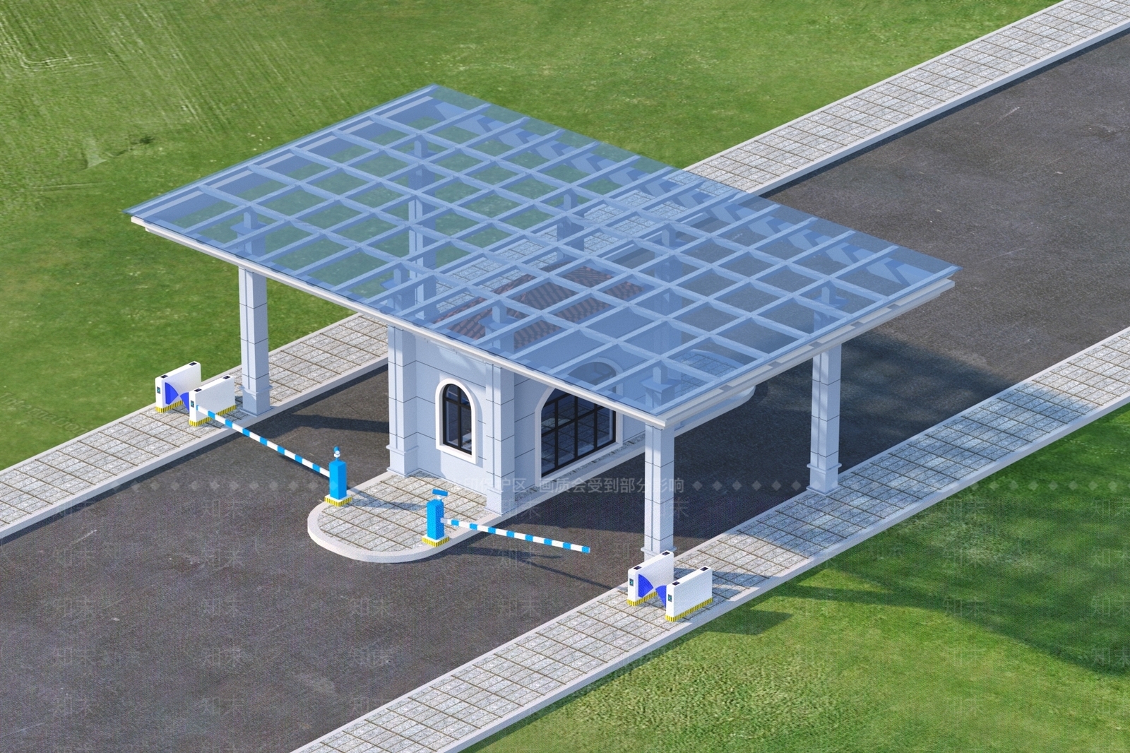 现代工业园大门3D模型下载【ID:1134820991】