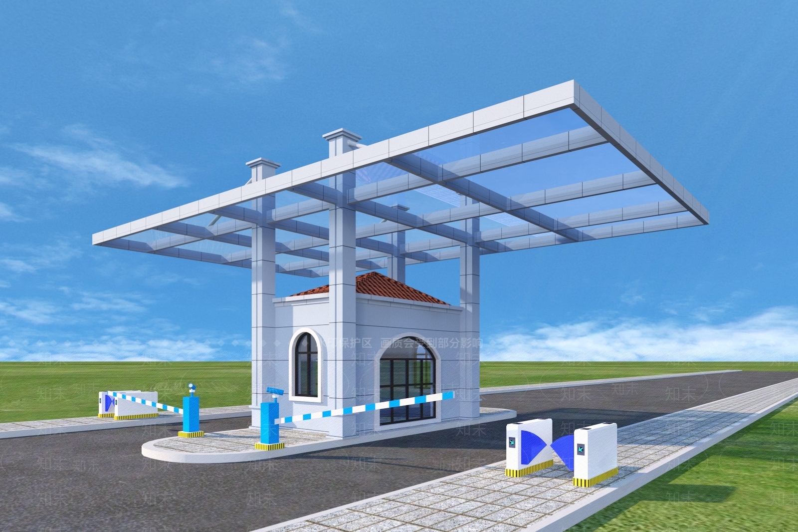 现代工业园大门3D模型下载【ID:1134820925】