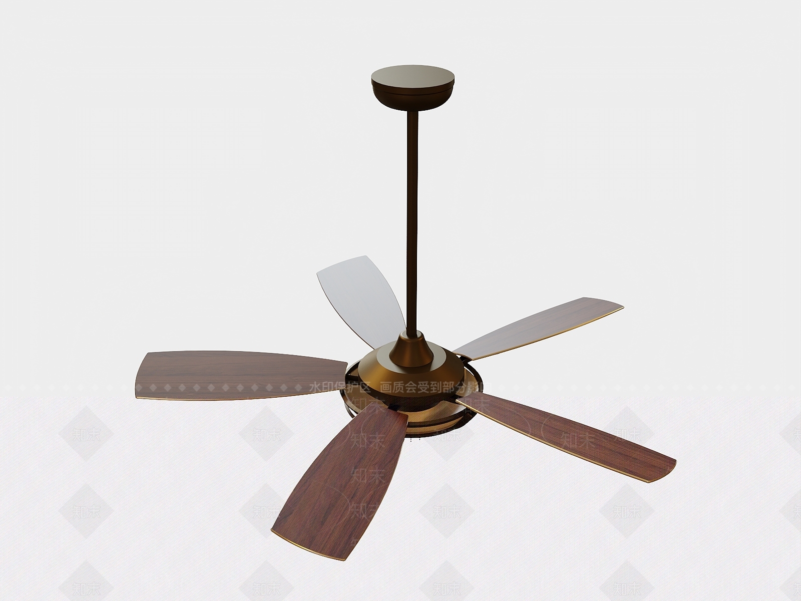 美式吊扇灯3D模型下载【ID:1134827146】_知末3d模型网