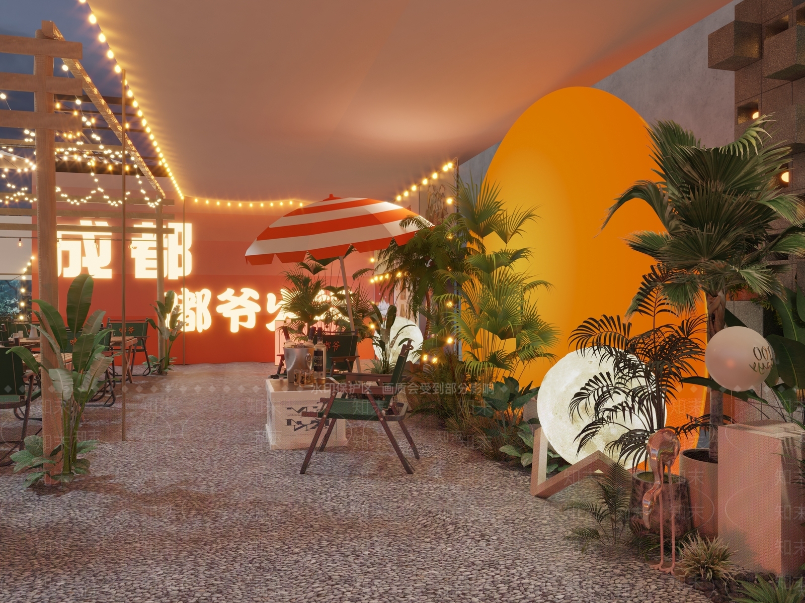 现代户外露天露营火锅店3D模型下载【ID:1134827876】