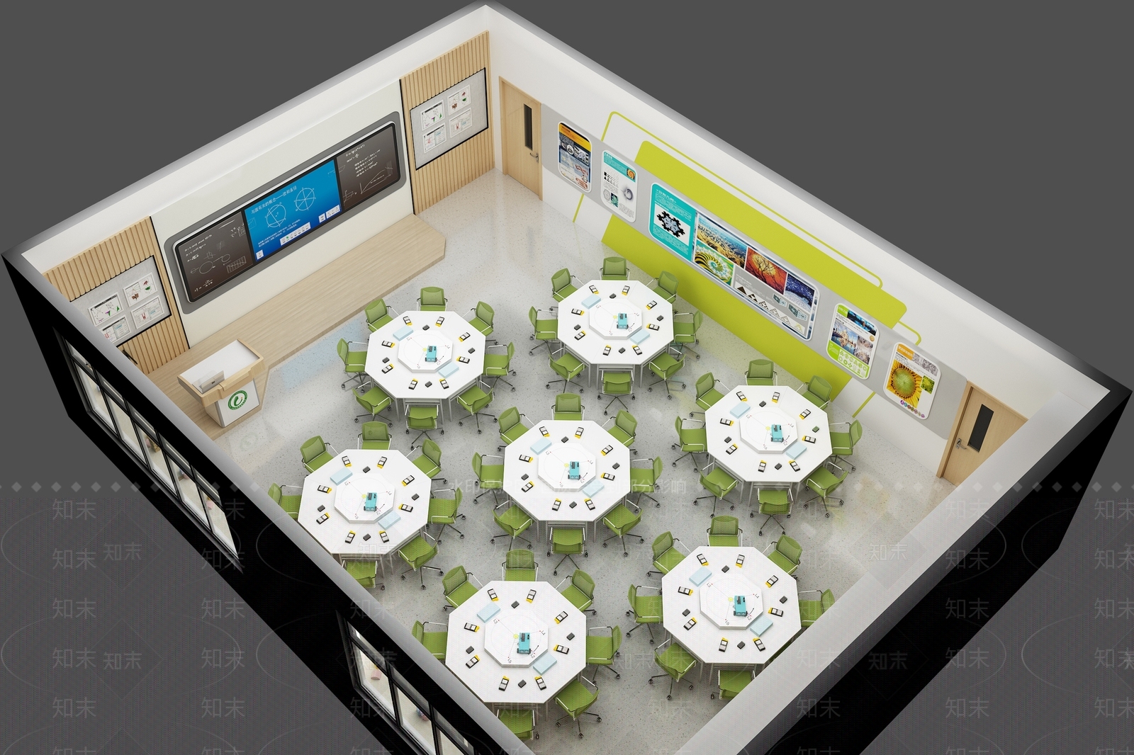 现代教室3D模型下载【ID:1134828722】