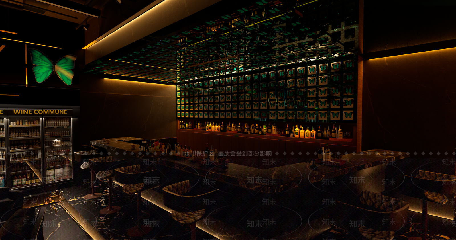 现代酒吧SU模型下载【ID:1134830097】