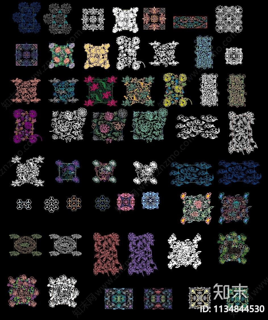 伊斯兰藏式佛教麒麟雕花施工图下载【ID:1134844530】