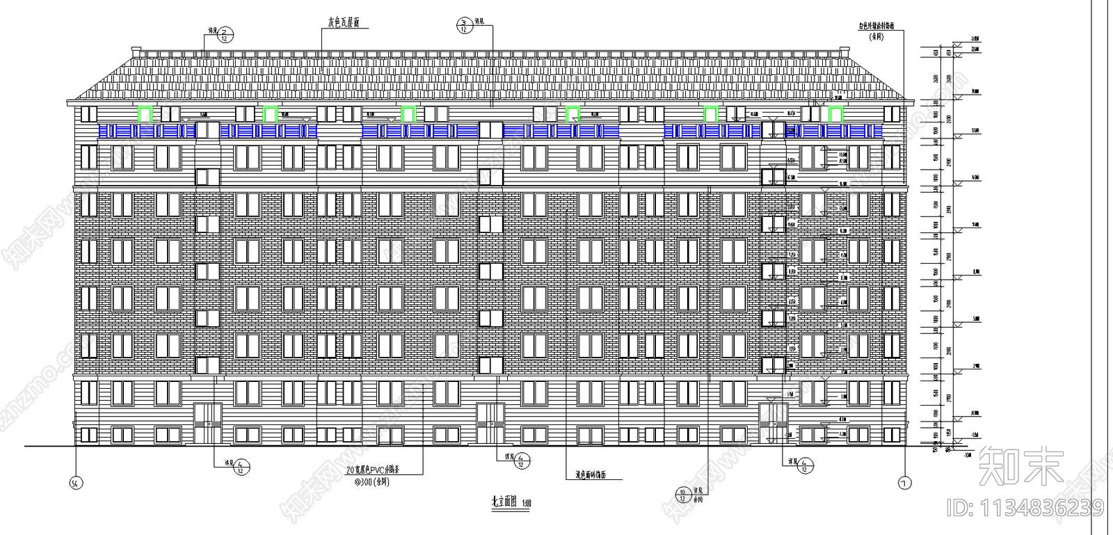 住宅楼建筑cad施工图下载【ID:1134836239】