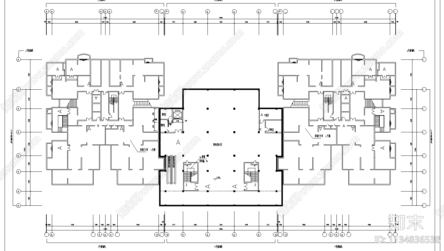 北京高层商住楼建筑cad施工图下载【ID:1134836538】