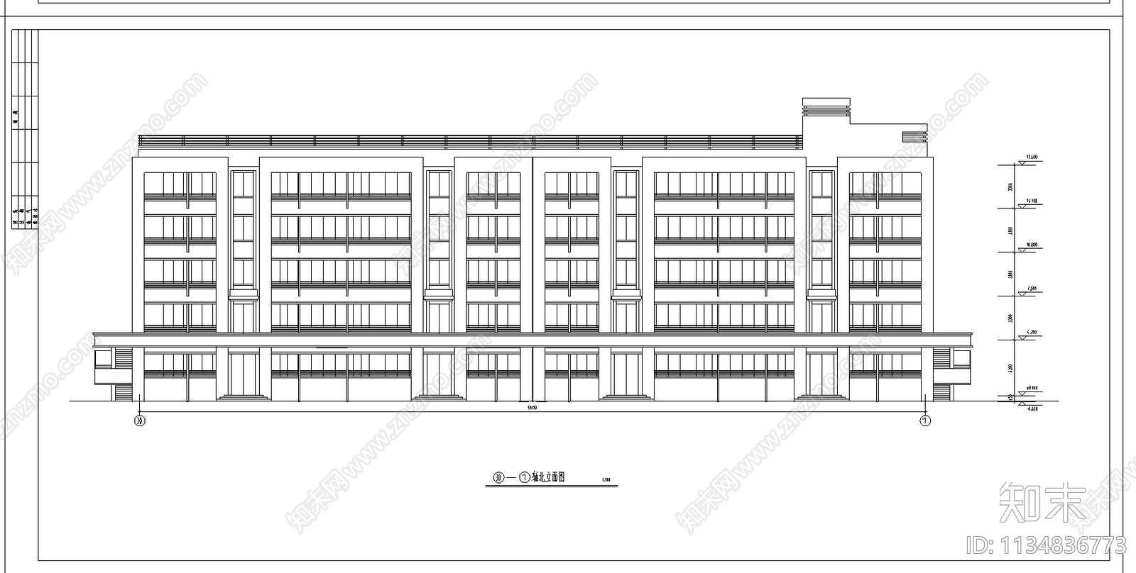 单身宿舍建筑cad施工图下载【ID:1134836773】