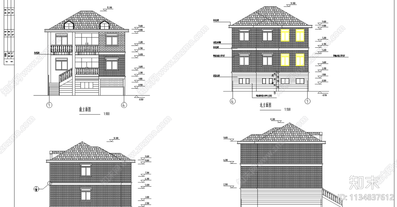 农居房建筑施工图下载【ID:1134837612】