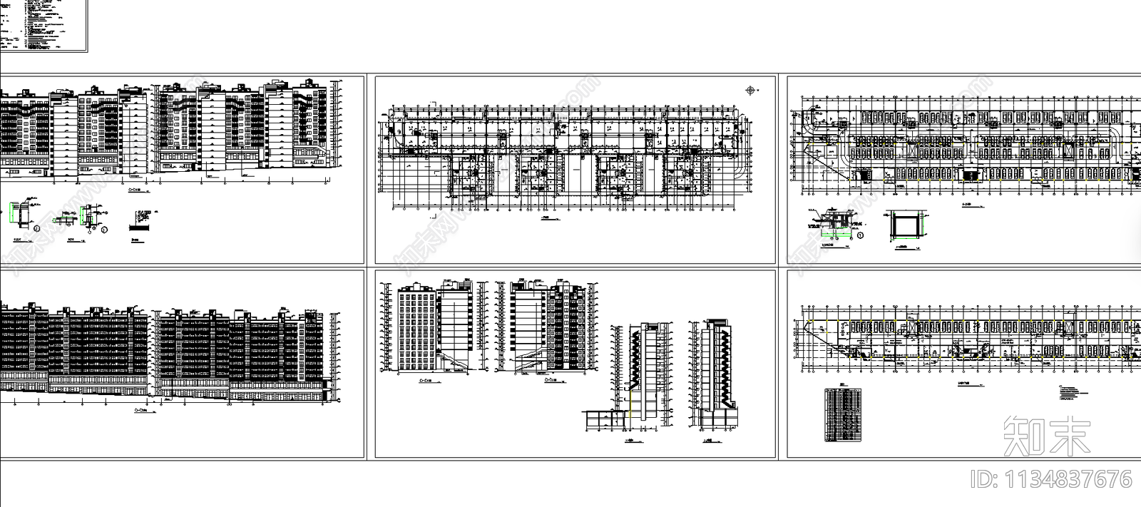 小高层住宅楼建筑cad施工图下载【ID:1134837676】