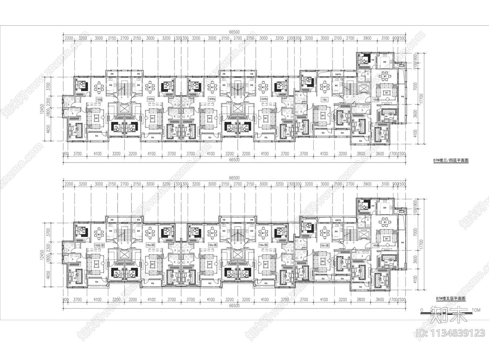 中式住宅建筑cad施工图下载【ID:1134839123】