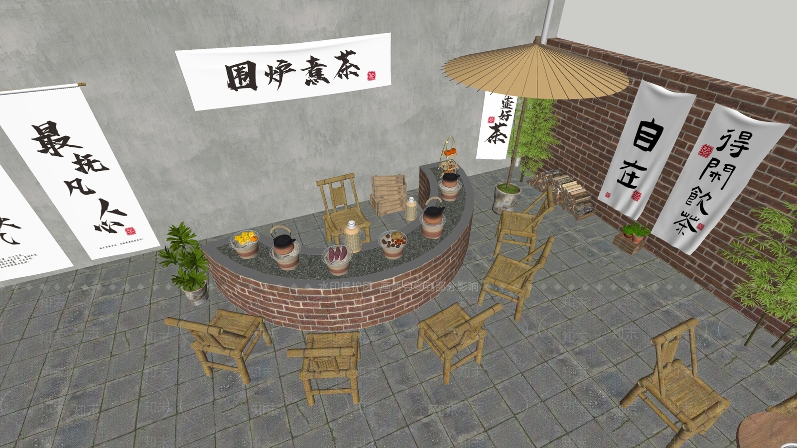 中式外摆SU模型下载【ID:1134839293】