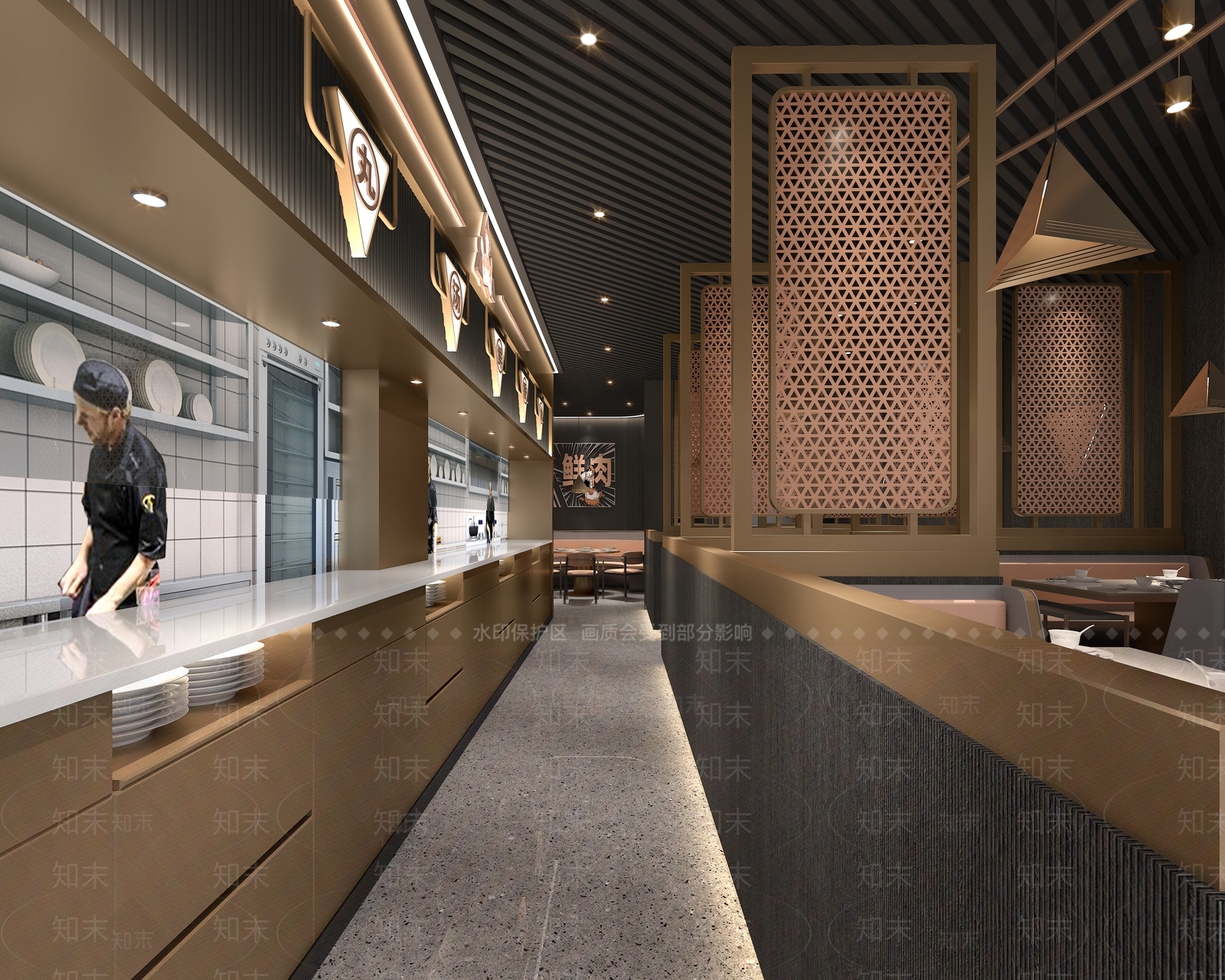 现代牛肉火锅店3D模型下载【ID:1134842305】
