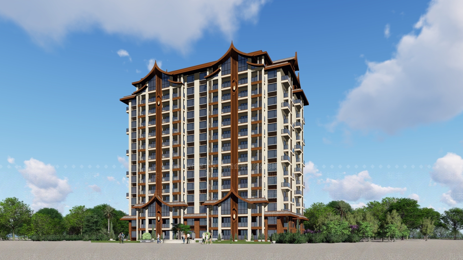 东南亚高层住宅SU模型下载【ID:1134842349】