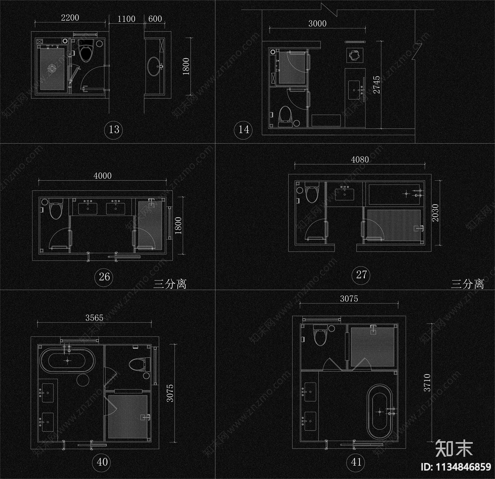 2023家装卫生间平面方案图cad施工图下载【ID:1134846859】