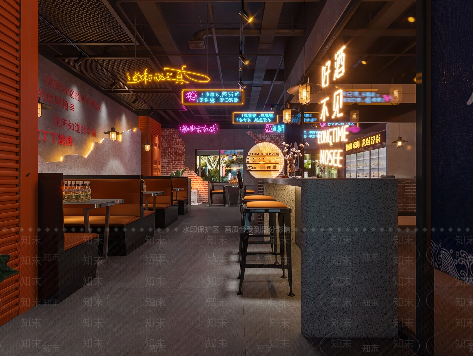 工业风烧烤店3D模型下载【ID:1134855686】