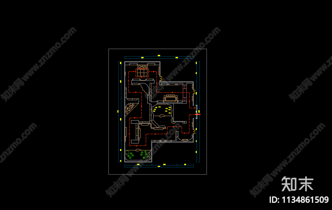 辽宁博物馆文明曙光展厅平面图cad施工图下载【ID:1134861509】