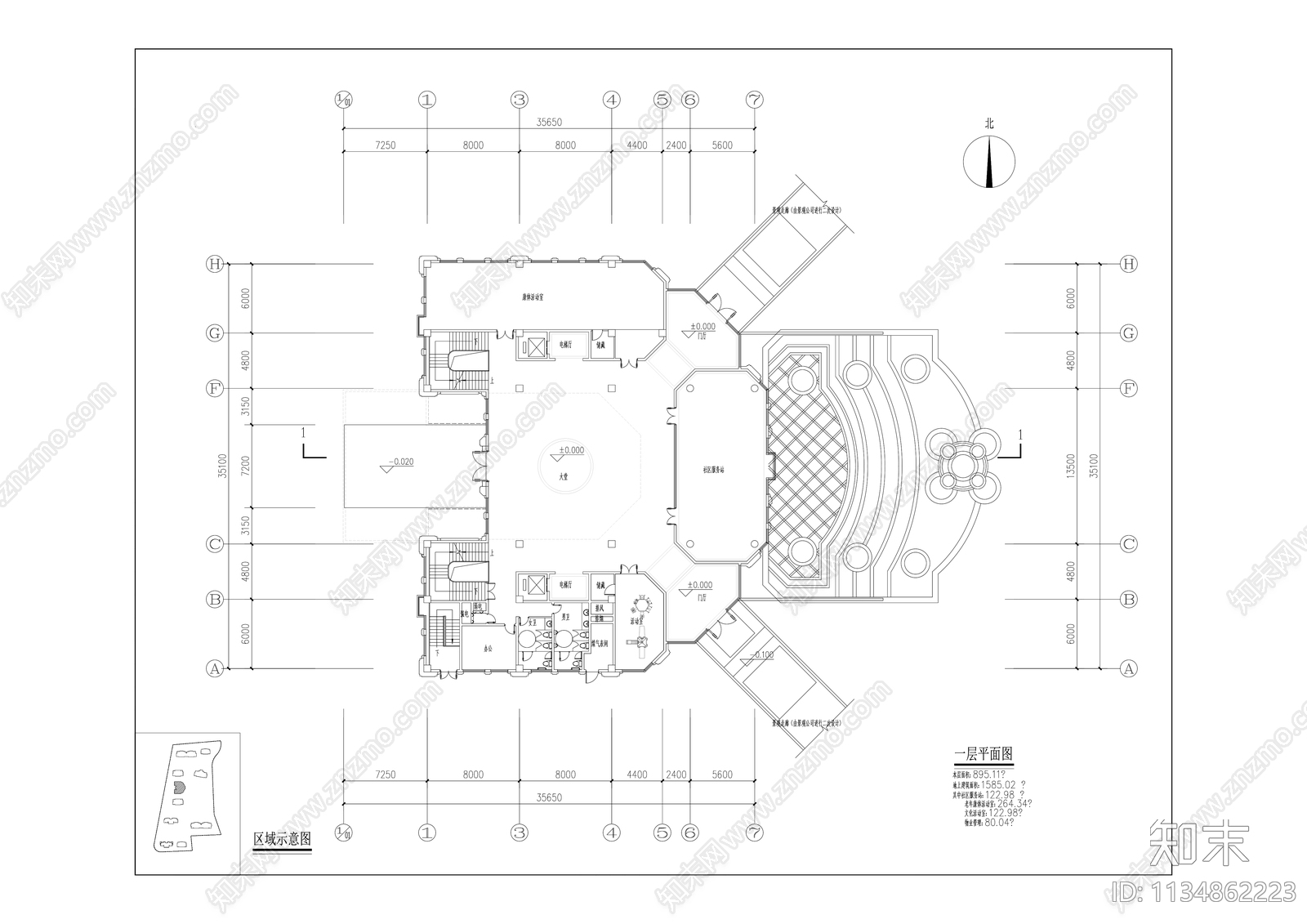 现代会所建筑cad施工图下载【ID:1134862223】