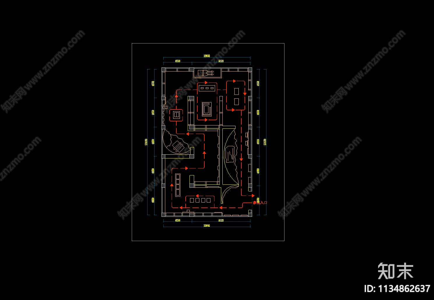 辽宁博物馆南周北土展厅平面图cad施工图下载【ID:1134862637】