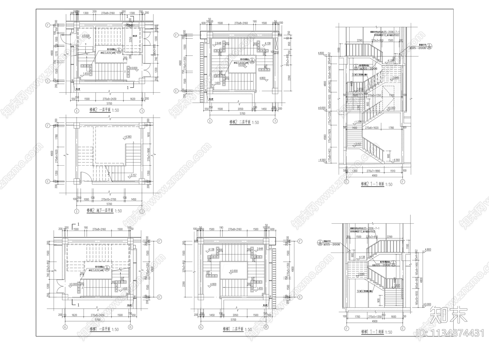 现代售楼处物业建筑cad施工图下载【ID:1134874431】