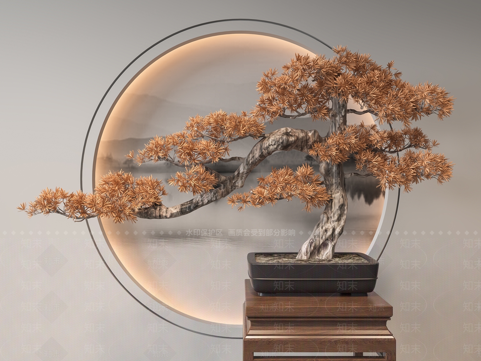 新中式盆景3D模型下载【ID:1134874775】