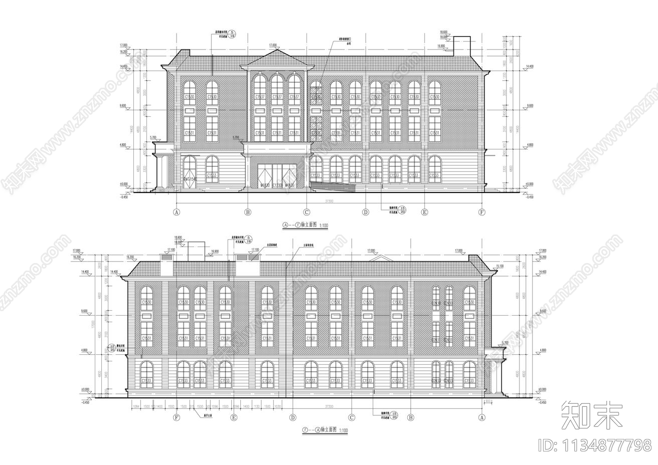 学校建筑cad施工图下载【ID:1134877798】