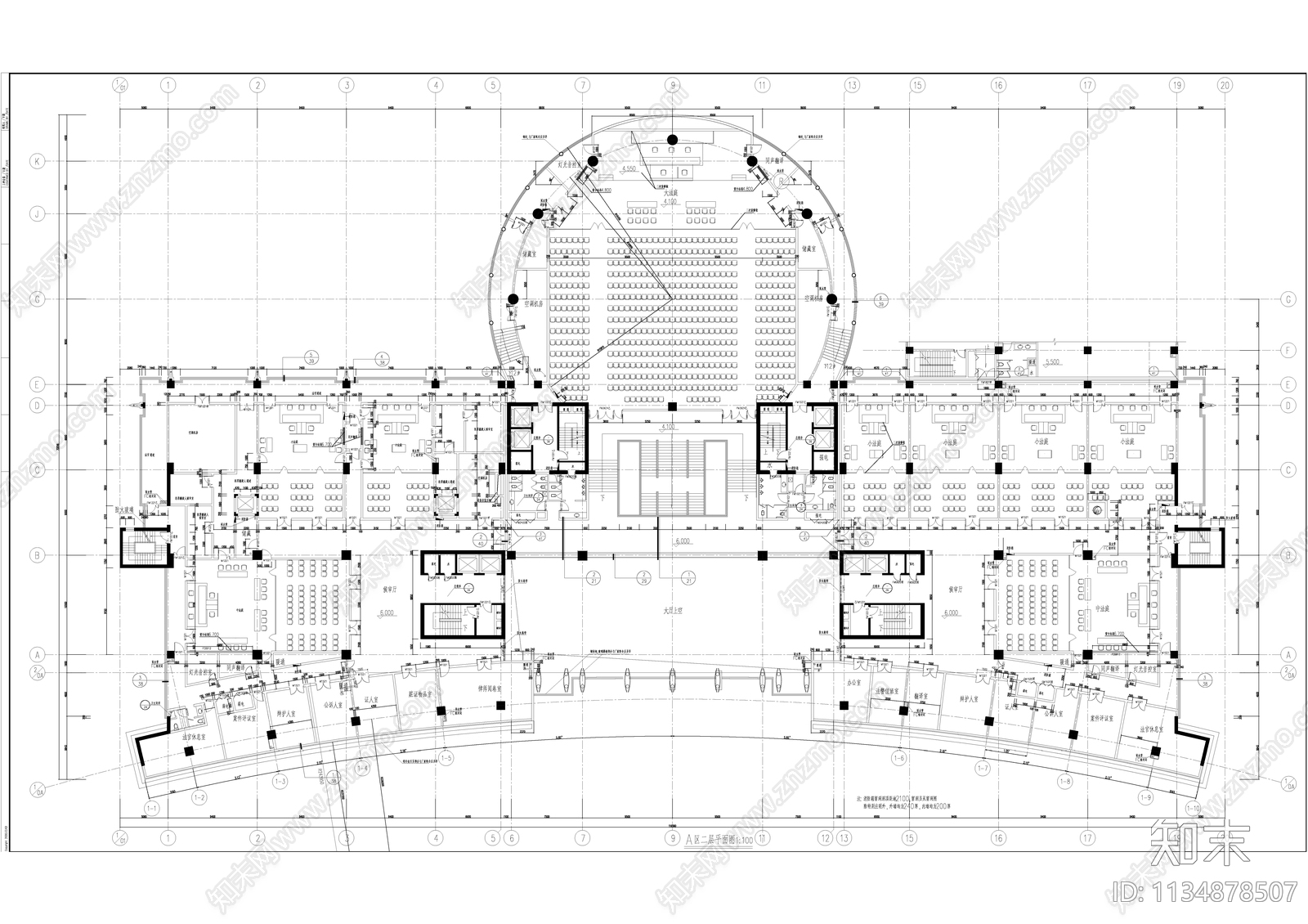 上海高等法院建筑cad施工图下载【ID:1134878507】