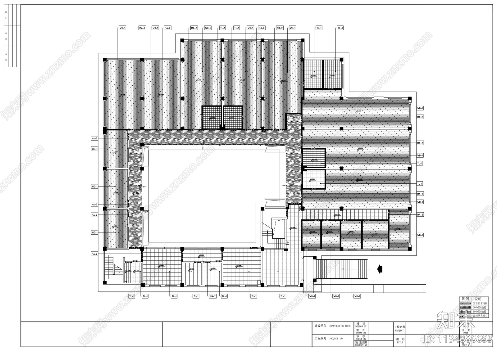 花园小镇幼儿园室内cad施工图下载【ID:1134886699】