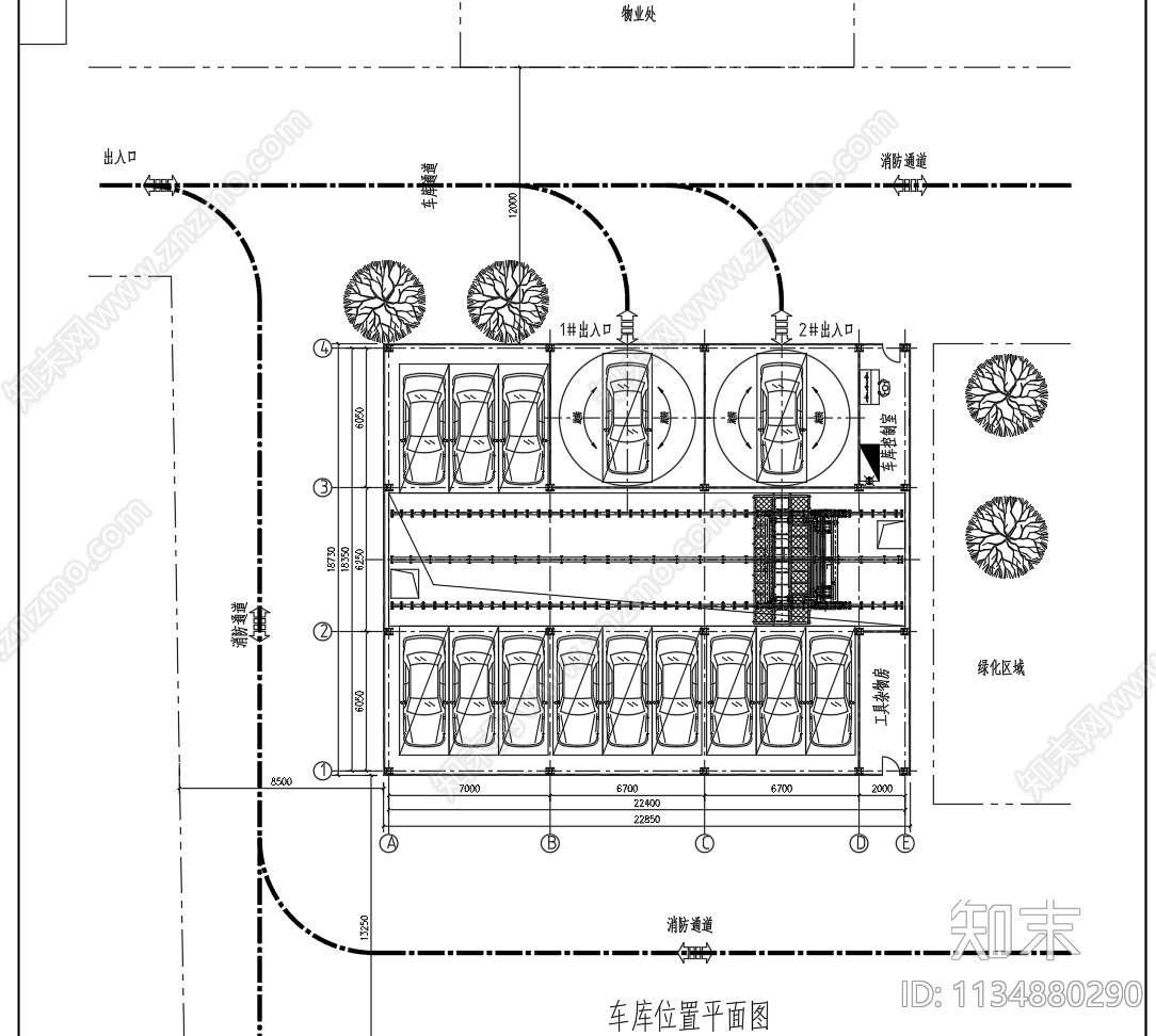 全自动仓储式机械立体停车库施工图下载【ID:1134880290】