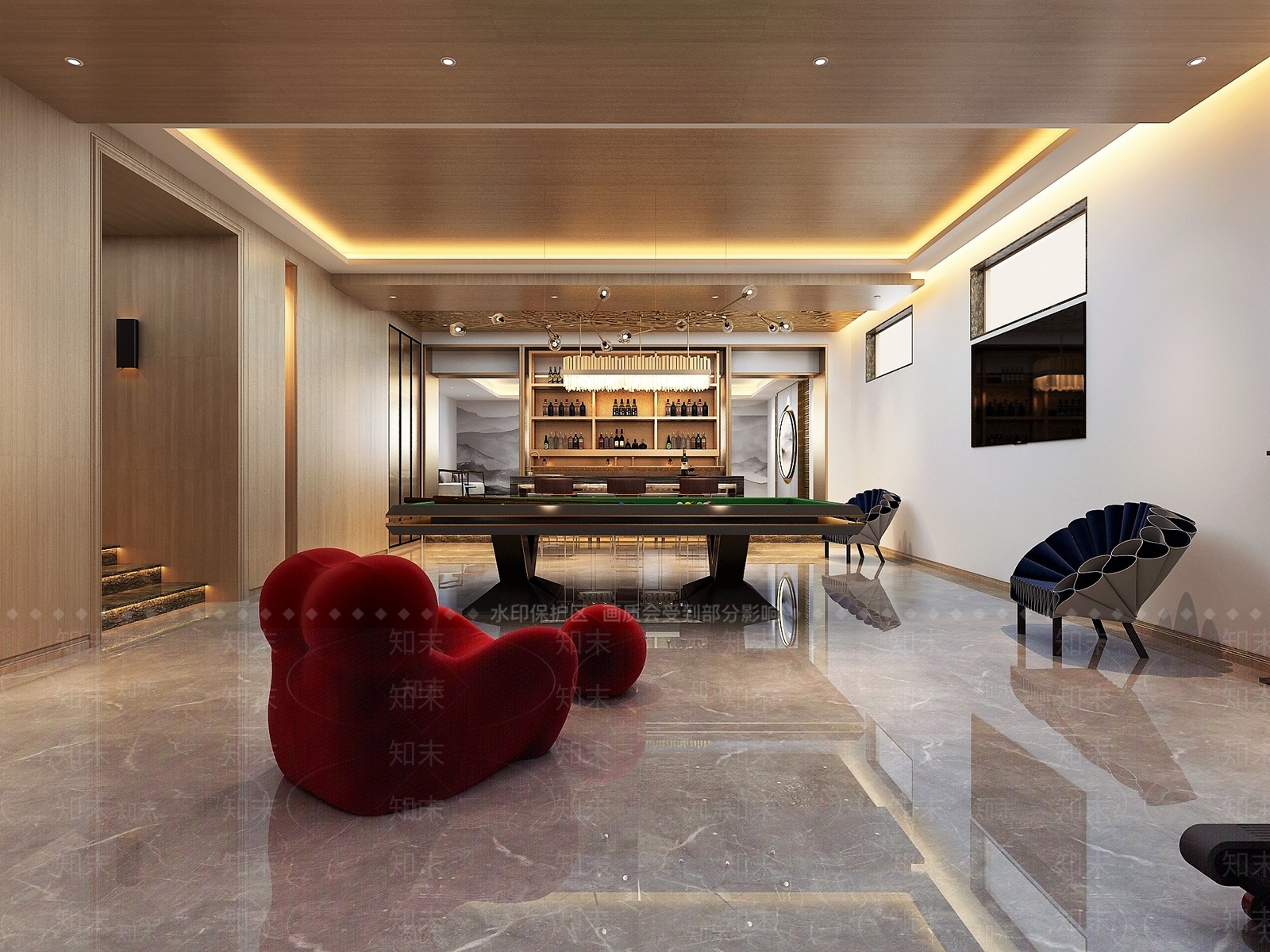 现代台球室3D模型下载【ID:1134883239】