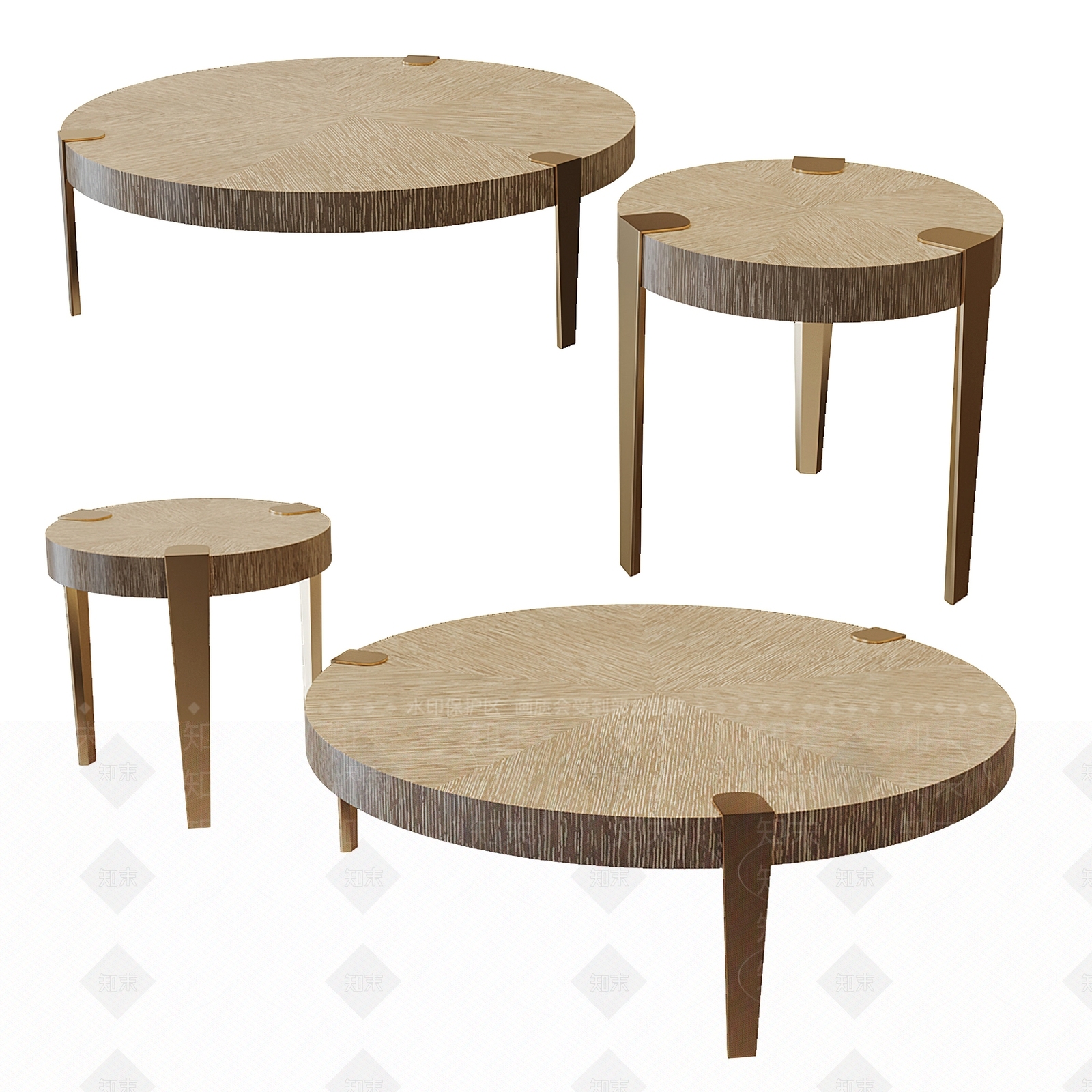 现代木纹木质茶几3D模型下载【ID:1135785477】