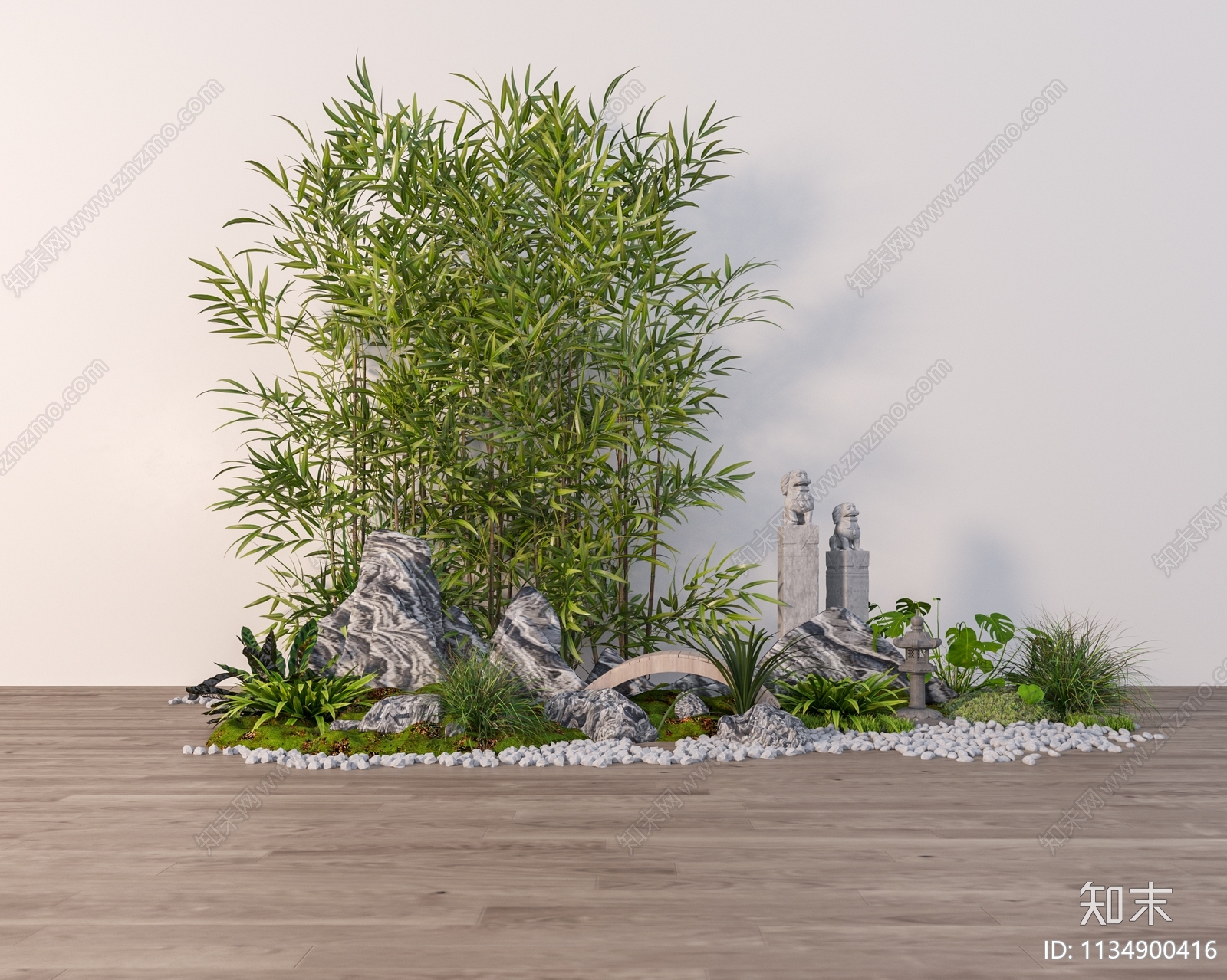 现代竹子景观造景3D模型下载【ID:1134900416】