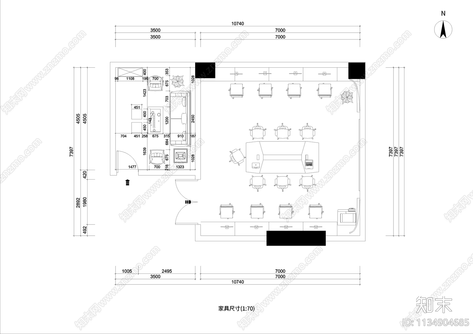 会议室cad施工图下载【ID:1134904685】