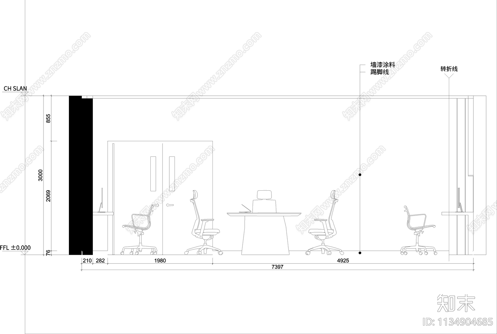 会议室cad施工图下载【ID:1134904685】