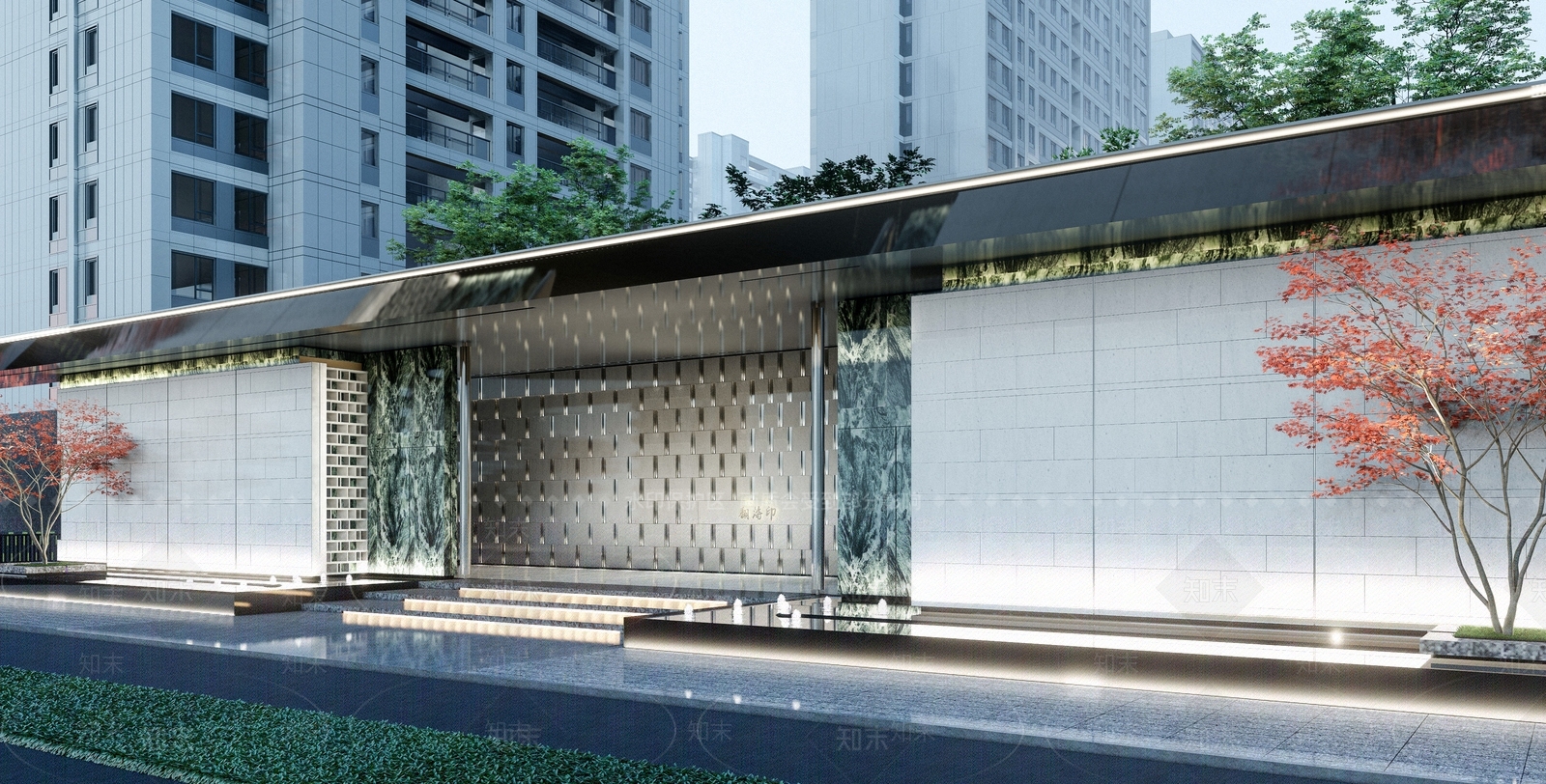 现代示范区大区入口大门SU模型下载【ID:1134907455】