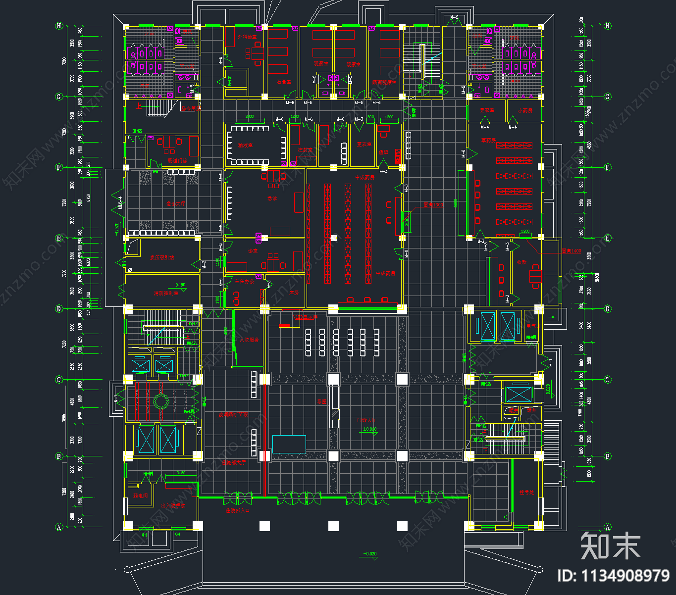 105套医院门诊楼综合楼住院楼施工图下载【ID:1134908979】