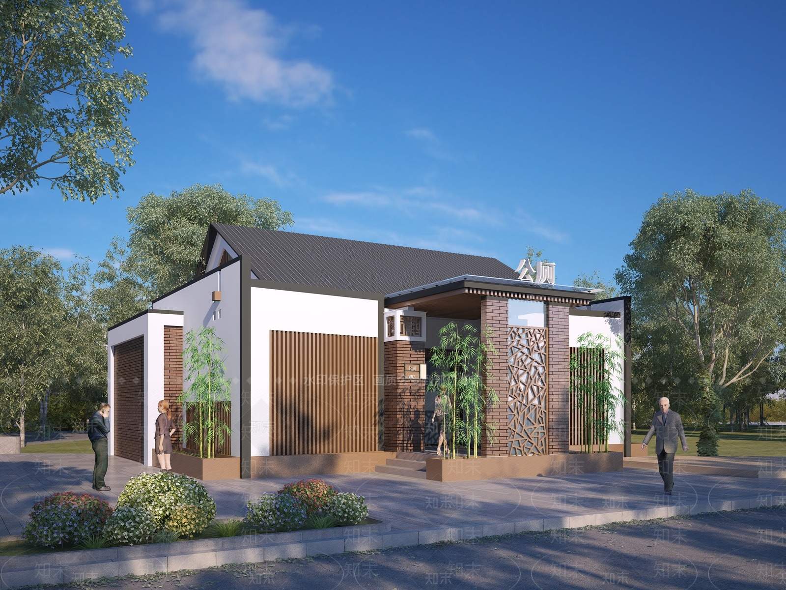 新中式公共卫生间3D模型下载【ID:1134914699】