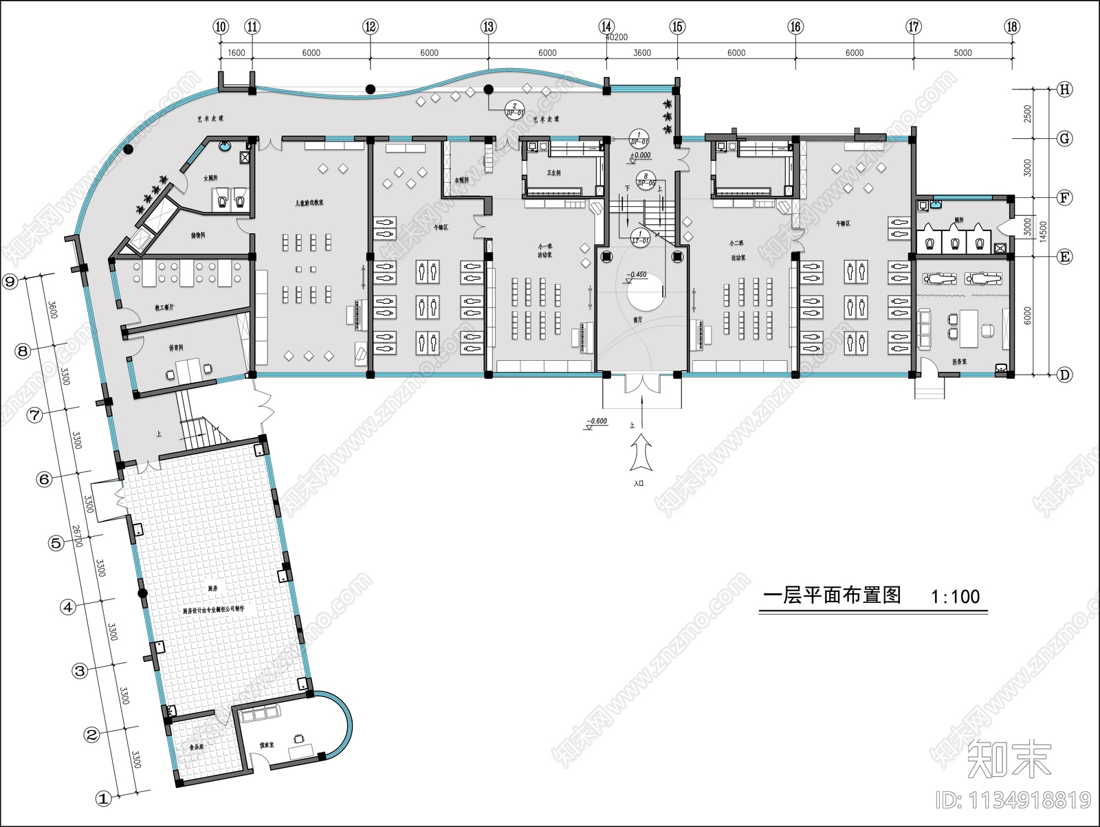 幼儿园平面布置图施工图下载【ID:1134918819】