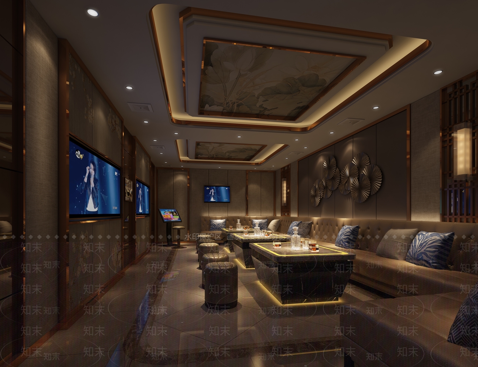 现代KTV大包房3D模型下载【ID:1134921731】