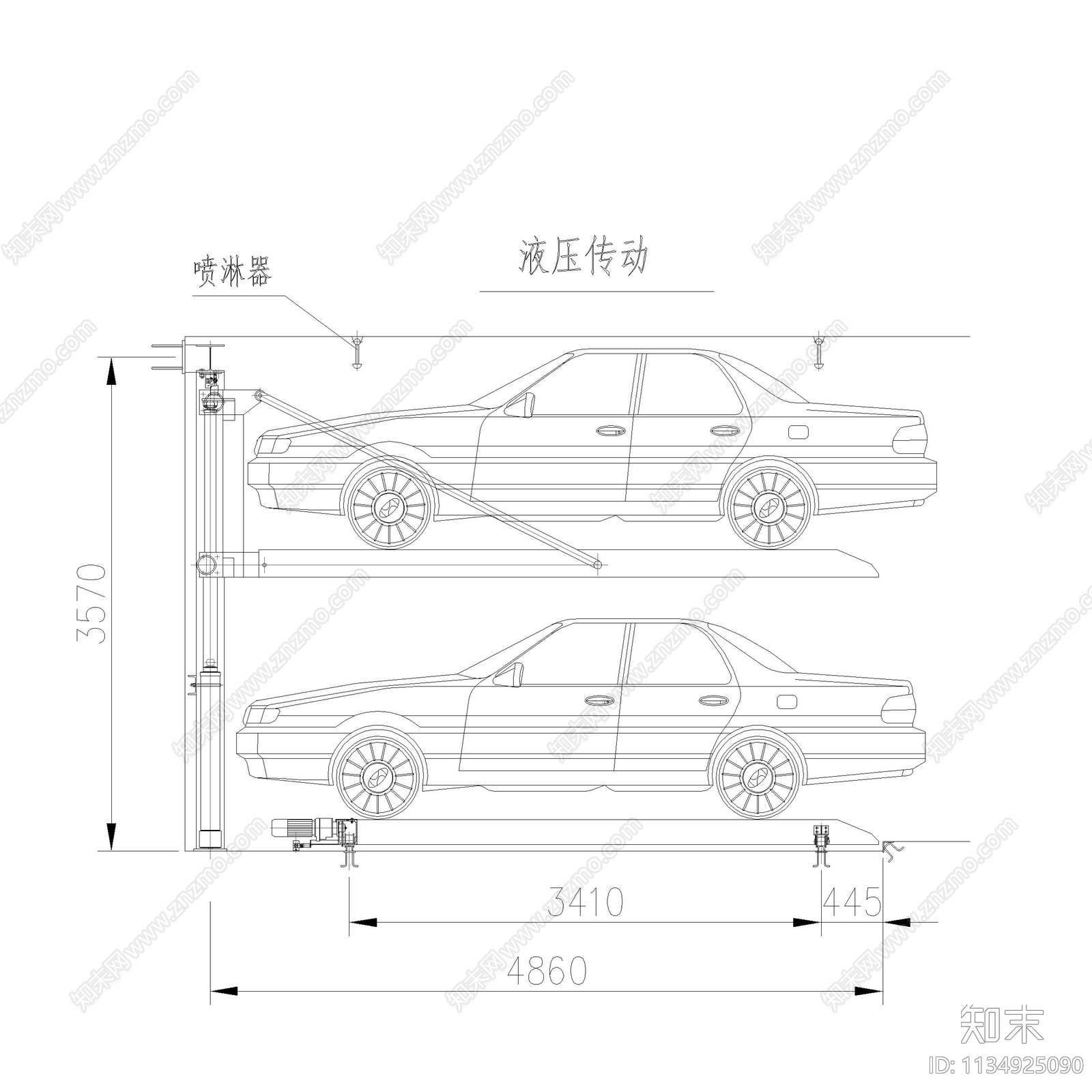 机械停车位设计cad施工图下载【ID:1134925090】