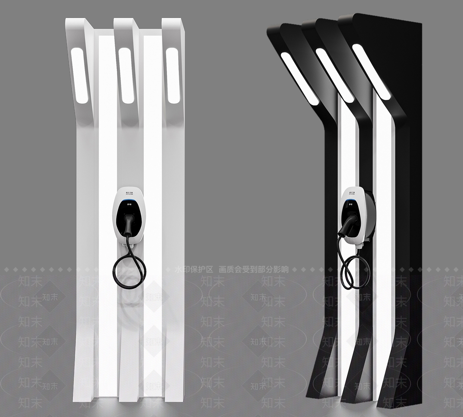 新能源汽车充电桩3D模型下载【ID:1134931687】