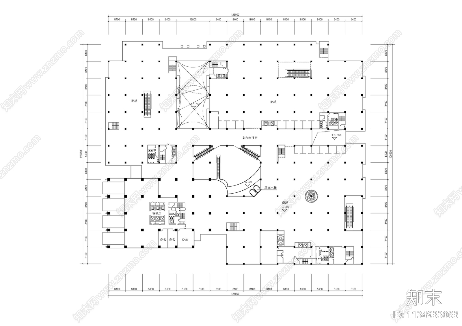 商业综合体建筑效果图cad施工图下载【ID:1134933063】
