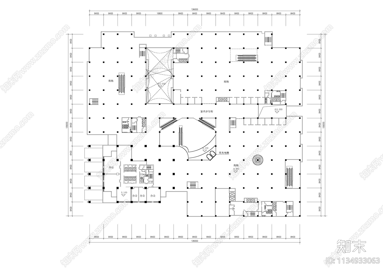 商业综合体建筑效果图cad施工图下载【ID:1134933063】
