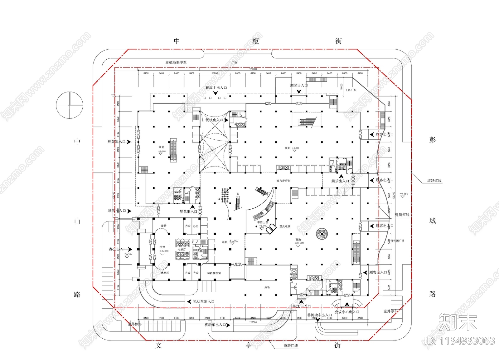 商业综合体建筑效果图cad施工图下载【ID:1134933063】