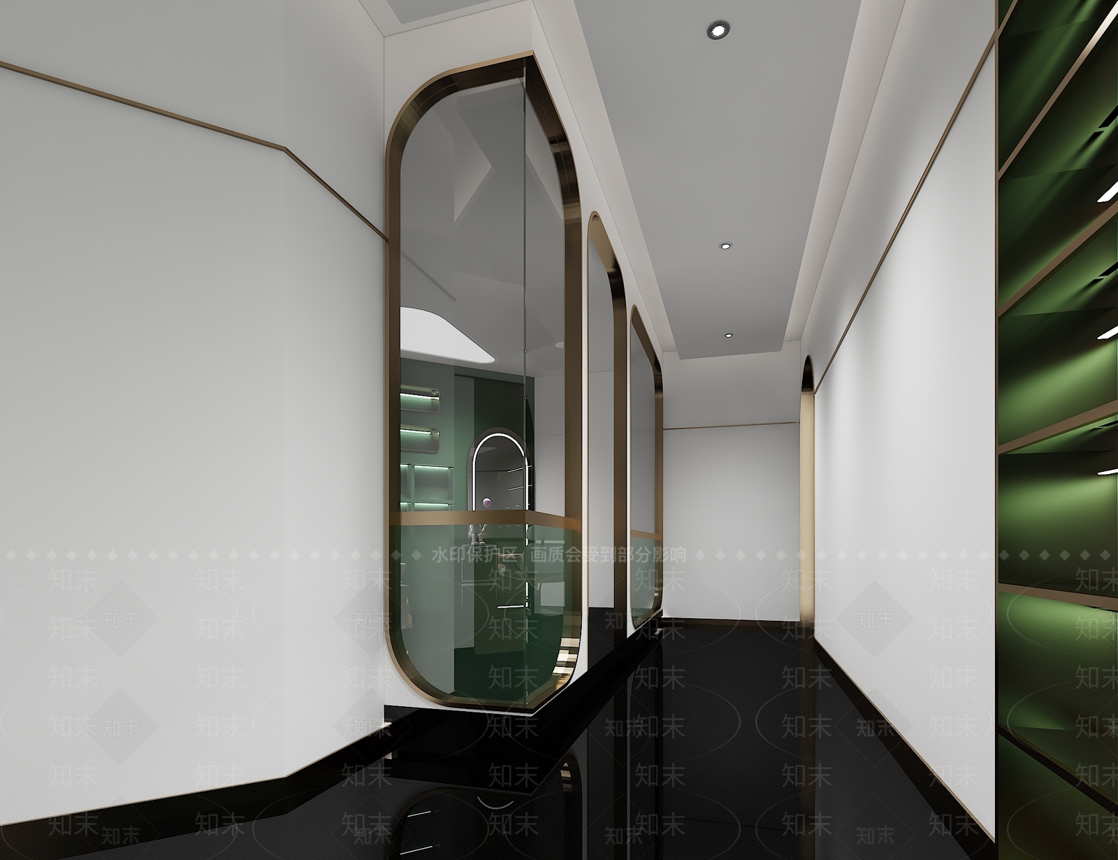 现代美发店过道3D模型下载【ID:1134943313】