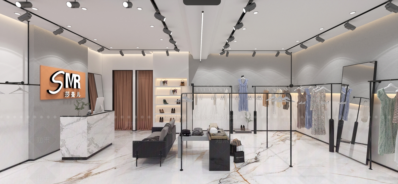 现代服装鞋店3D模型下载【ID:1134953839】